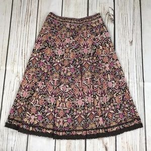 GIANNI BINI Flowy Floral Mid Rise Floral Skirt 0